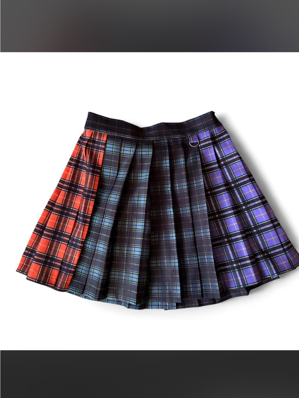 Plaid Pleated Mini Skirt in Multi-Color - Picture 2 of 7